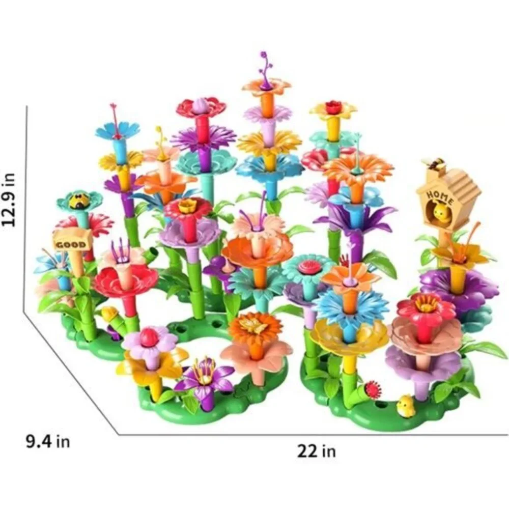 138 PCS Educational STEM Toy‎ and Preschool Garden Play Set for Kids Age 3-7